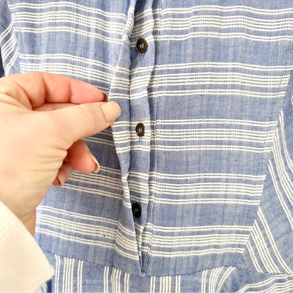 | fashion on earth • striped sleeveless button down a line mini dress • small | - Picture 6 of 12